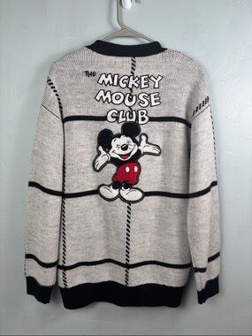 Mickey Mouse Club Black & Gray Knit Cardigan Sweater